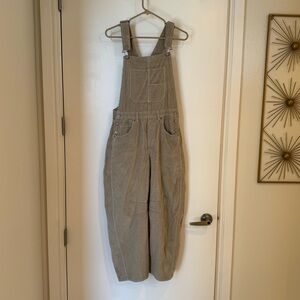 Free People Tan Jumpsuit Relaxed Fit Adjustable Straps - XS